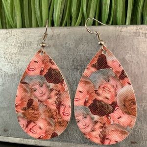Golden Girls faux leather earrings